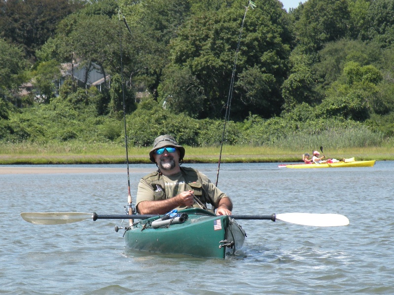 fishing at narrow river